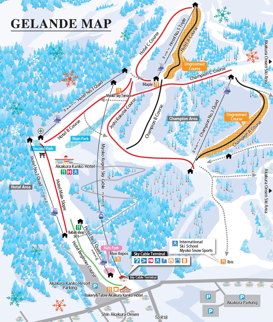 Akakura Onsen Course Map