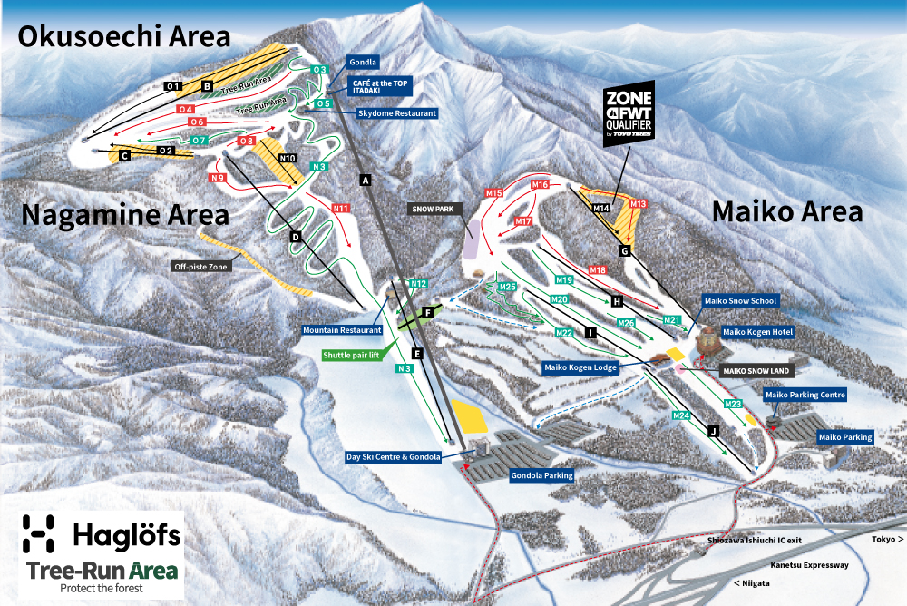Maiko Snow Resort Course Map